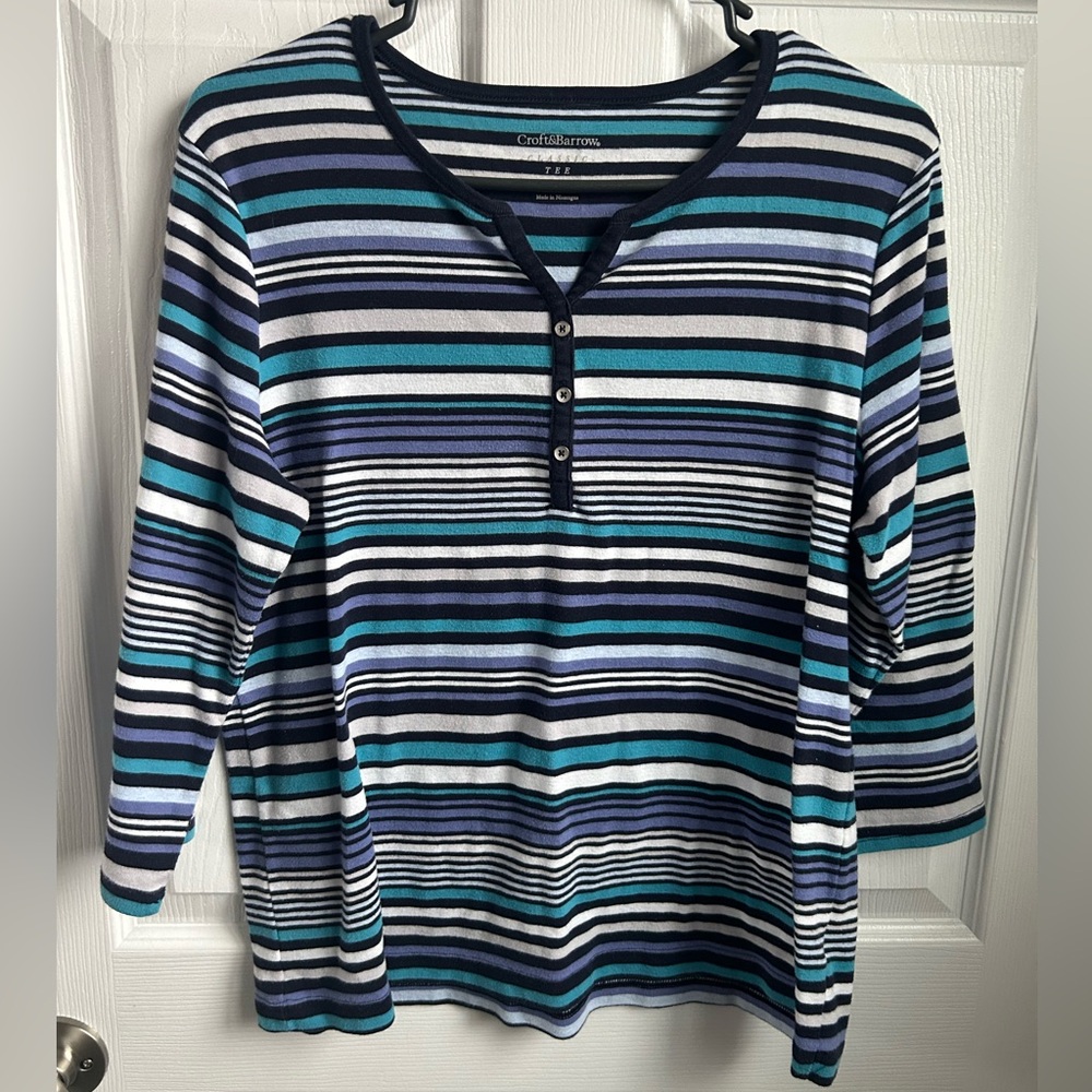 Croft & Barrow Multicolor Striped Top